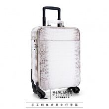 汉兰特鳄鱼行李箱拉杆箱男万向轮旅行箱大容量密码锁时尚休闲箱包